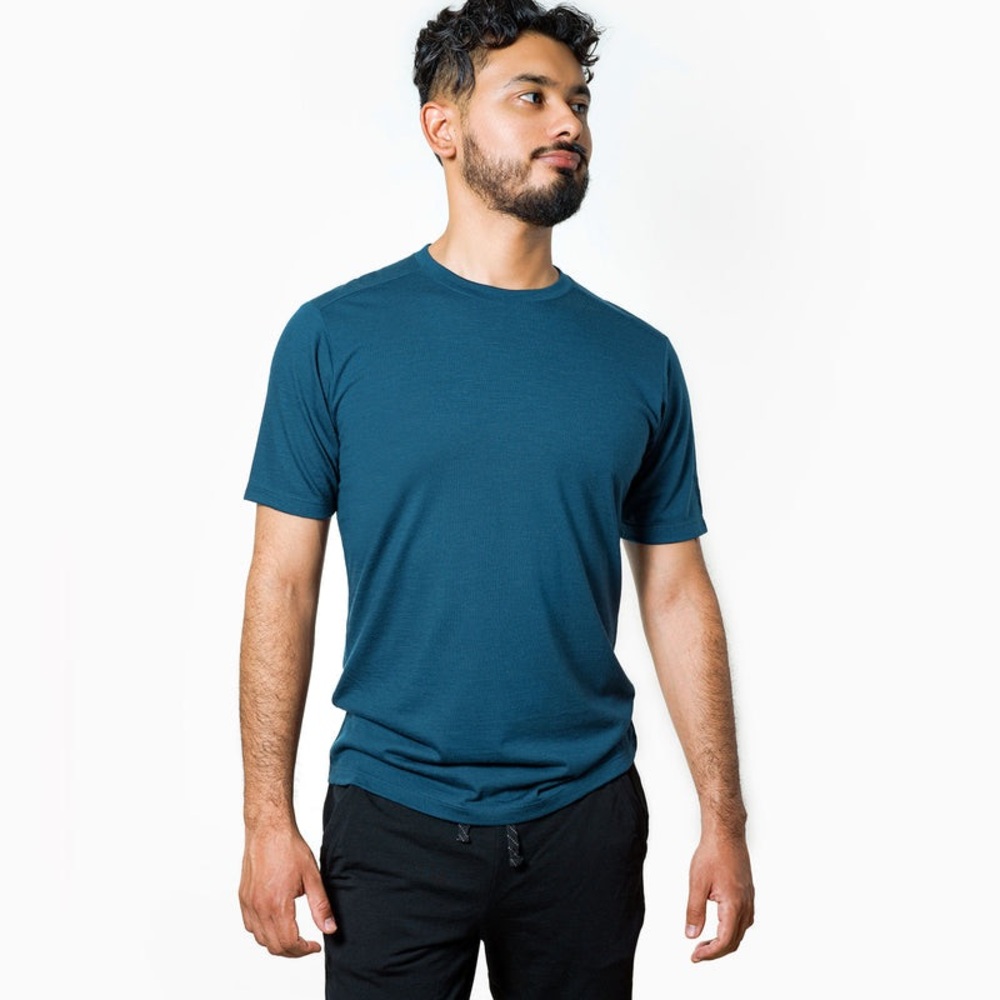 Ibex Journey Short Sleeve Tshirt - Deep Ocean - Small